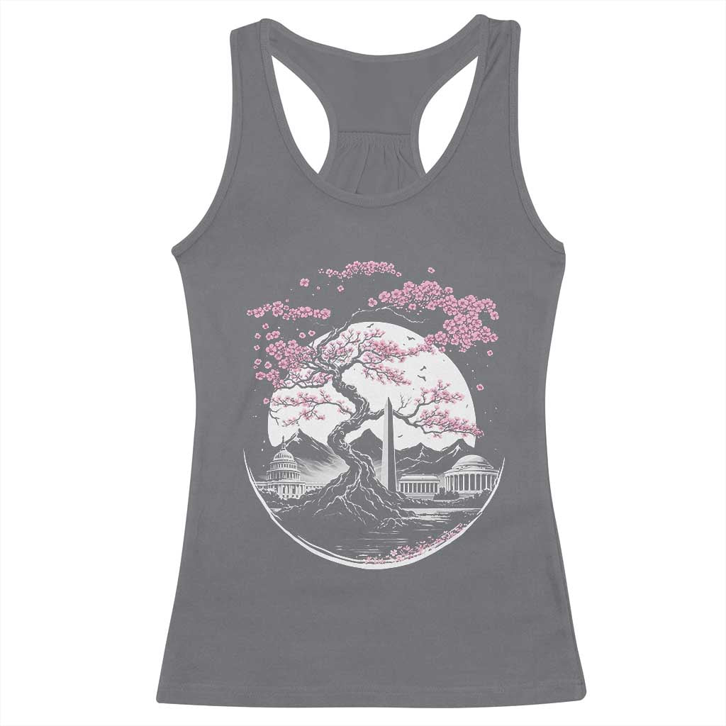 Washington DC Cherry Blossoms Monuments Memorials Japanese Style Racerback Tank Top TS11 Charcoal Print Your Wear