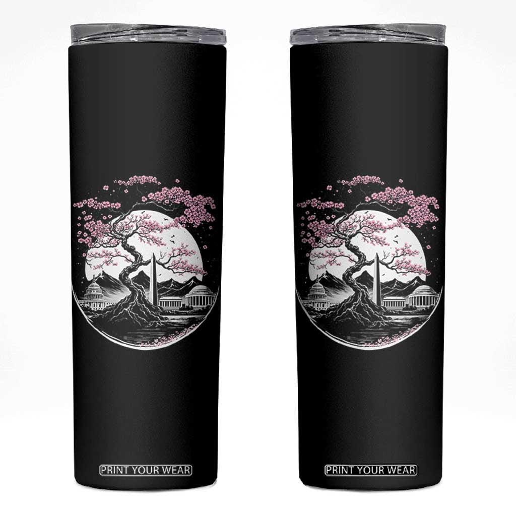 Washington DC Cherry Blossoms Monuments Memorials Japanese Style Skinny Tumbler TS11 Black Print Your Wear