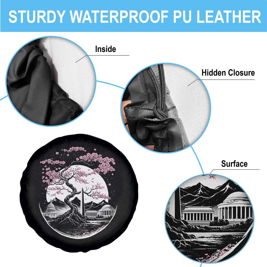 Washington DC Cherry Blossoms Monuments Memorials Japanese Style Spare Tire Cover TS11 Print Your Wear