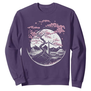 Washington DC Cherry Blossoms Monuments Memorials Japanese Style Sweatshirt TS11 Purple Print Your Wear