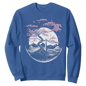 Washington DC Cherry Blossoms Monuments Memorials Japanese Style Sweatshirt TS11 Royal Blue Print Your Wear