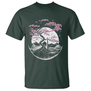 Washington DC Cherry Blossoms Monuments Memorials Japanese Style T Shirt TS11 Dark Forest Green Print Your Wear