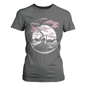Washington DC Cherry Blossoms Monuments Memorials Japanese Style T Shirt For Women TS11 Dark Heather Print Your Wear