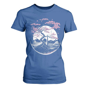 Washington DC Cherry Blossoms Monuments Memorials Japanese Style T Shirt For Women TS11 Royal Blue Print Your Wear