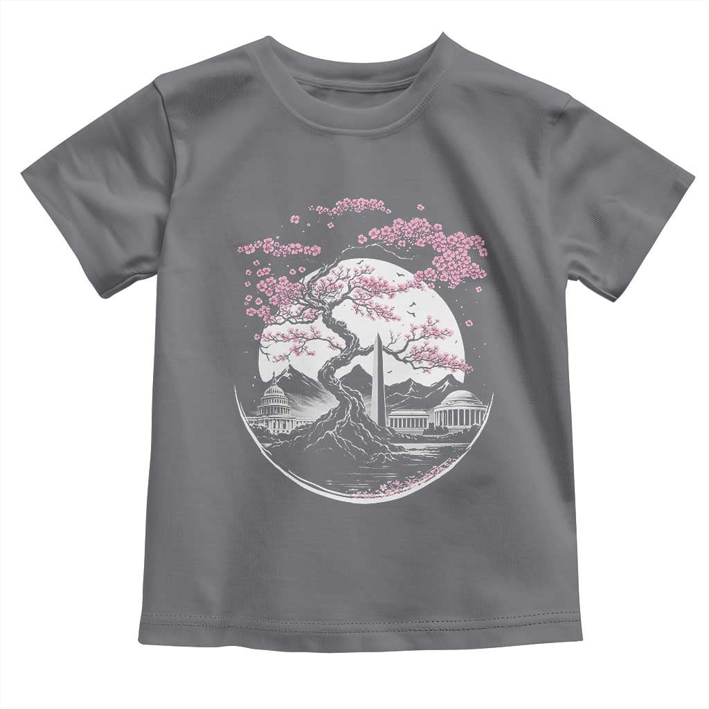 Washington DC Cherry Blossoms Monuments Memorials Japanese Style Toddler T Shirt TS11 Charcoal Print Your Wear