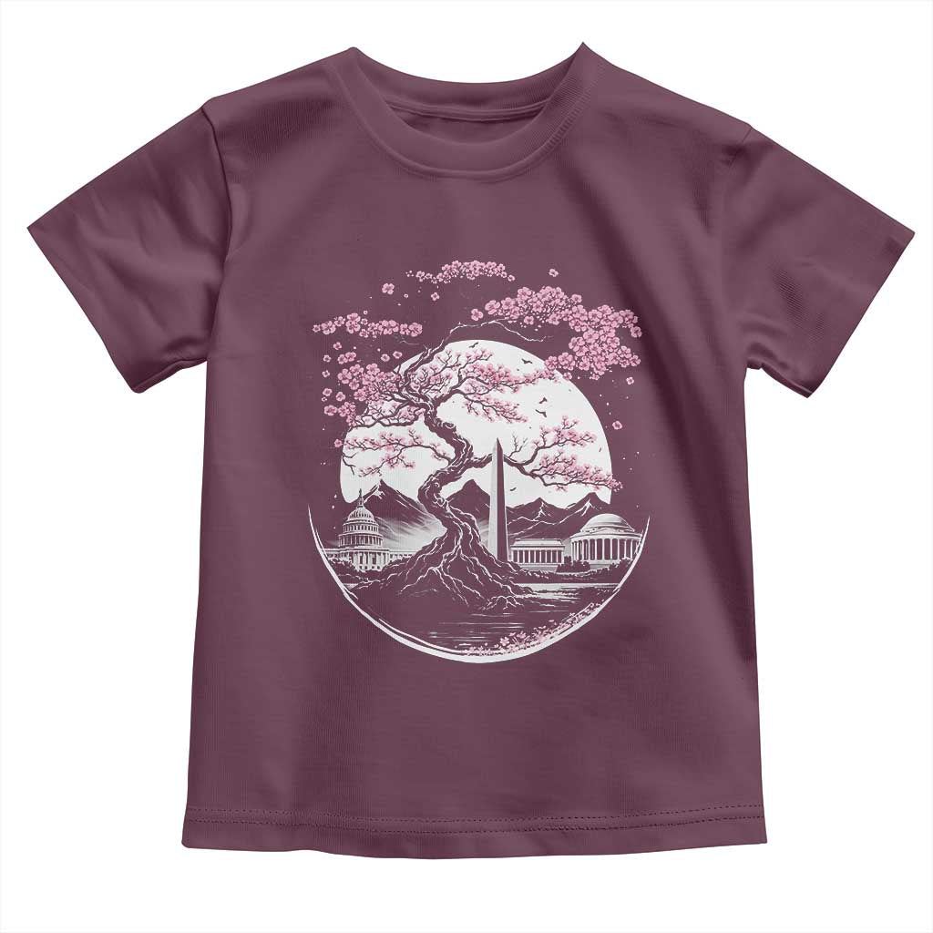 Washington DC Cherry Blossoms Monuments Memorials Japanese Style Toddler T Shirt TS11 Maroon Print Your Wear