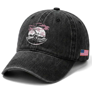 Washington DC Cherry Blossoms Monuments Memorials Japanese Style Washed Cotton Baseball Cap TS11 Print Your Wear
