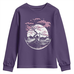 Washington DC Cherry Blossoms Monuments Memorials Japanese Style Youth Sweatshirt TS11 Purple Print Your Wear