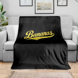 Bananas Retro Throwback Baseball Sport Lover Throw Blanket TS11 Print Your Wear