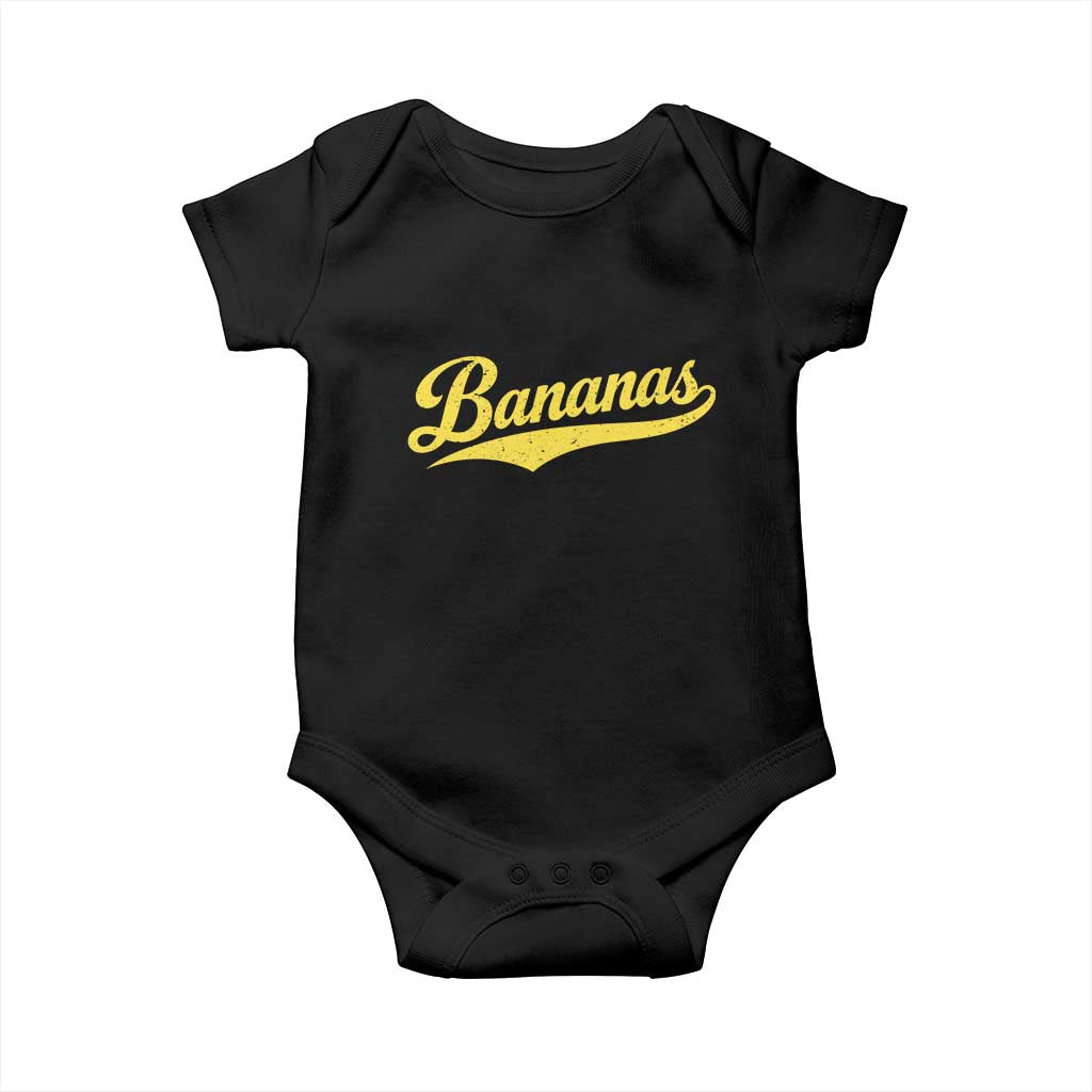 Bananas Retro Throwback Baseball Sport Lover Baby Onesie TS11 Black Print Your Wear