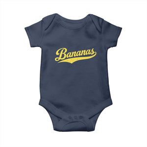 Bananas Retro Throwback Baseball Sport Lover Baby Onesie TS11 Navy Print Your Wear
