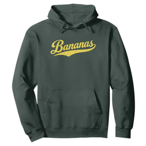 Bananas Retro Throwback Baseball Sport Lover Hoodie TS11 Dark Forest Green Print Your Wear