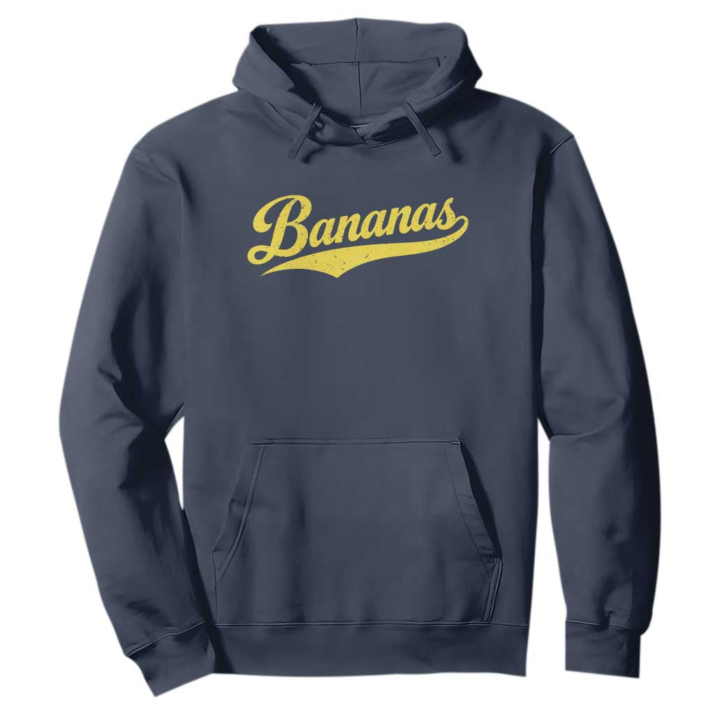 Bananas Retro Throwback Baseball Sport Lover Hoodie TS11 Navy Print Your Wear
