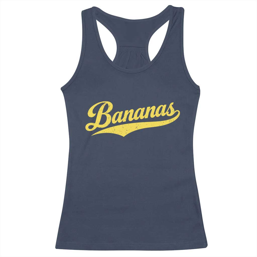 Bananas Retro Throwback Baseball Sport Lover Racerback Tank Top TS11 Navy Print Your Wear