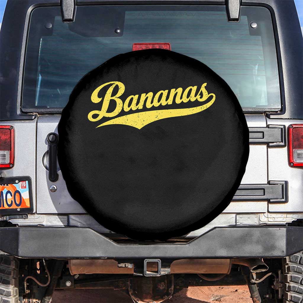 Bananas Retro Throwback Baseball Sport Lover Spare Tire Cover TS11 No hole Black Print Your Wear