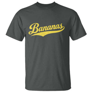 Bananas Retro Throwback Baseball Sport Lover T Shirt TS11 Dark Heather Print Your Wear