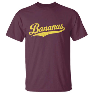 Bananas Retro Throwback Baseball Sport Lover T Shirt TS11 Maroon Print Your Wear