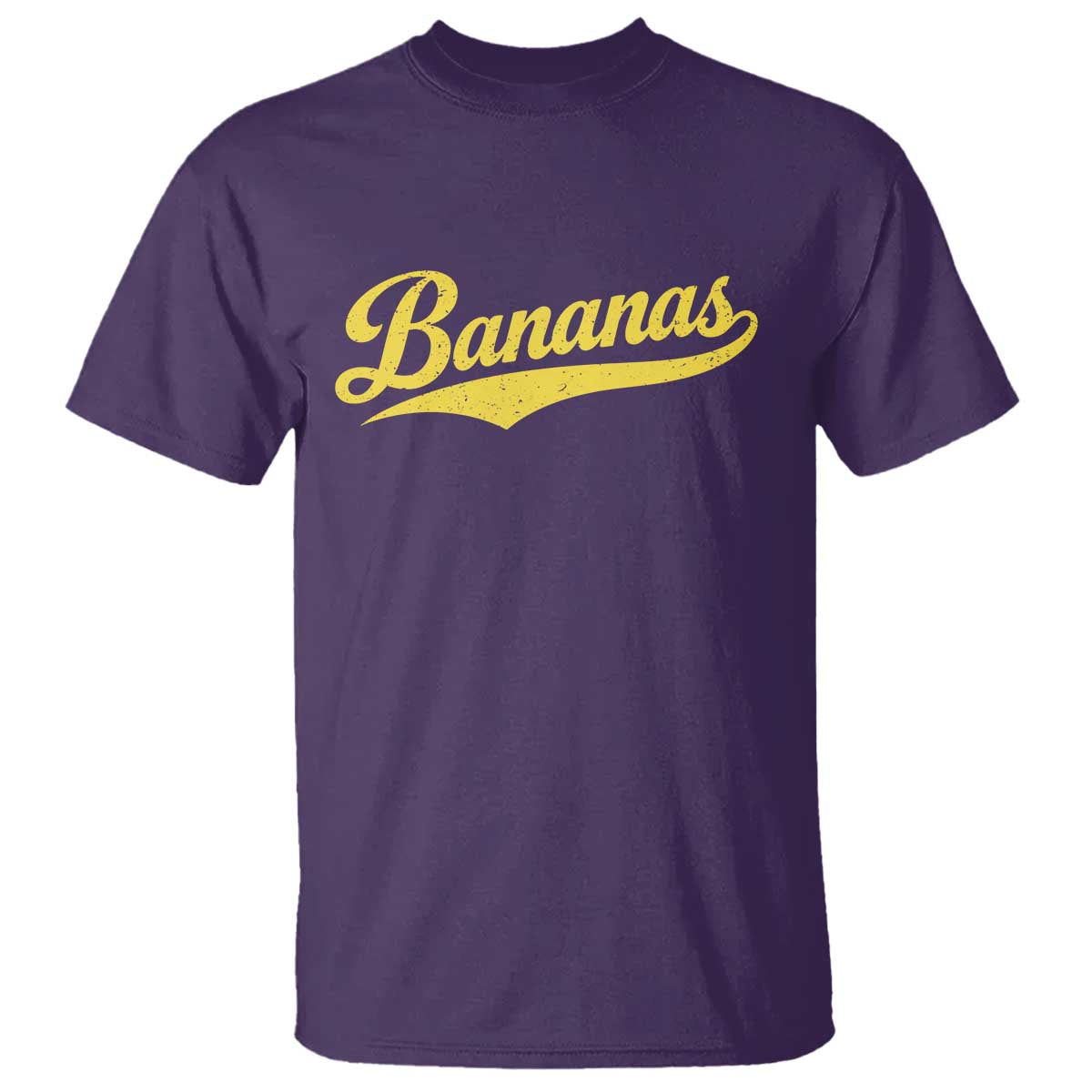 Bananas Retro Throwback Baseball Sport Lover T Shirt TS11 Purple Print Your Wear