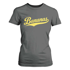 Bananas Retro Throwback Baseball Sport Lover T Shirt For Women TS11 Dark Heather Print Your Wear
