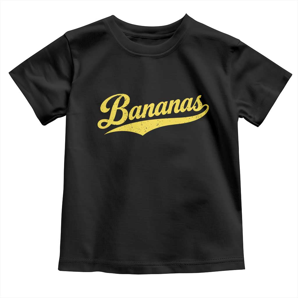 Bananas Retro Throwback Baseball Sport Lover Toddler T Shirt TS11 Black Print Your Wear