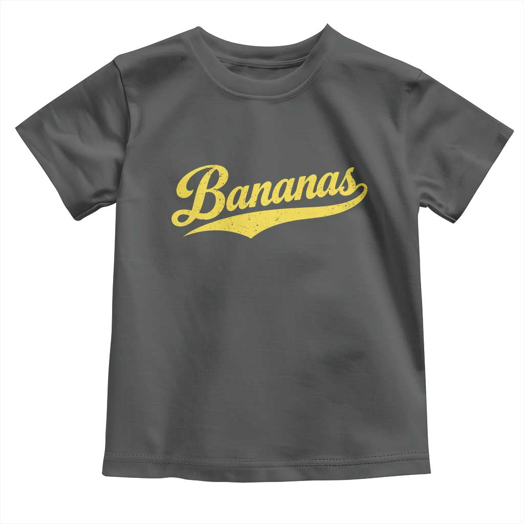 Bananas Retro Throwback Baseball Sport Lover Toddler T Shirt TS11 Dark Heather Print Your Wear