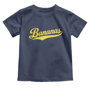 Bananas Retro Throwback Baseball Sport Lover Toddler T Shirt TS11 Navy Print Your Wear