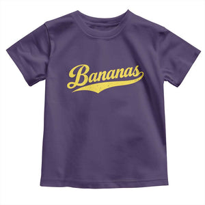 Bananas Retro Throwback Baseball Sport Lover Toddler T Shirt TS11 Purple Print Your Wear