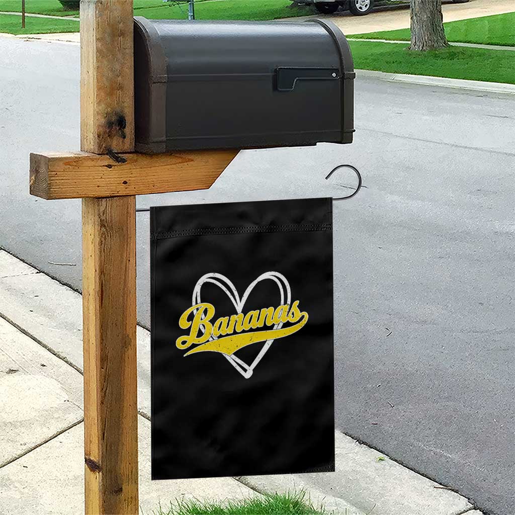 Bananas Vintage Heart Baseball Fan Game Day Garden Flag TS11 Print Your Wear