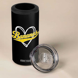 Bananas Vintage Heart Baseball Fan Game Day 4 in 1 Can Cooler Tumbler TS11 Print Your Wear