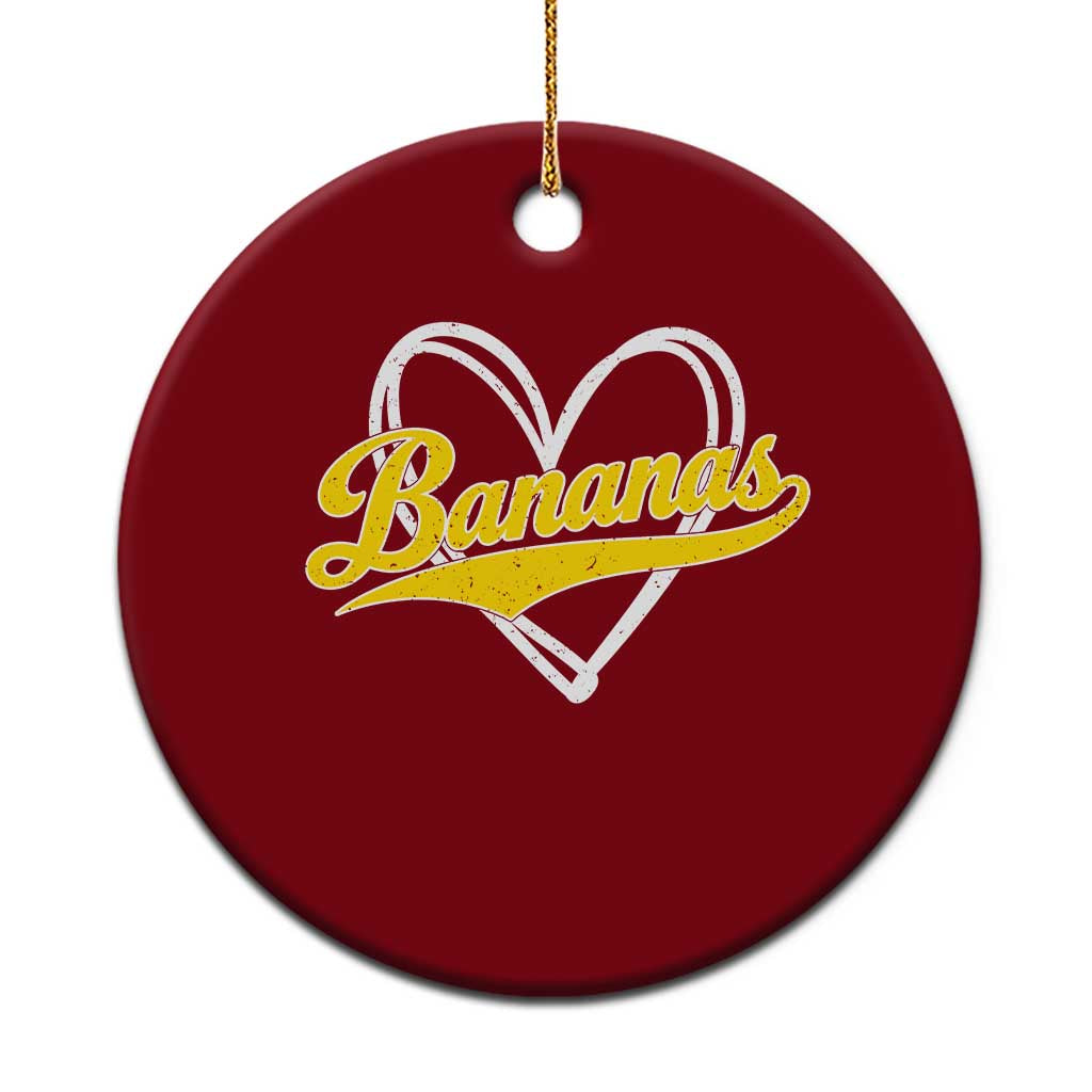 Bananas Vintage Heart Baseball Fan Game Day Ceramic Ornament TS11 1pc Red Print Your Wear