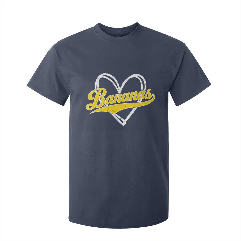 Bananas Vintage Heart Baseball Fan Game Day T Shirt For Kid TS11 Navy Print Your Wear