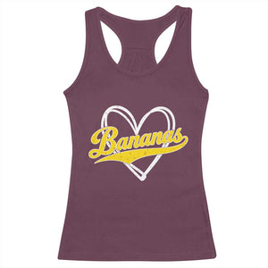 Bananas Vintage Heart Baseball Fan Game Day Racerback Tank Top TS11 Maroon Print Your Wear