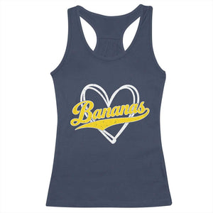 Bananas Vintage Heart Baseball Fan Game Day Racerback Tank Top TS11 Navy Print Your Wear