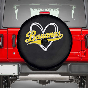 Bananas Vintage Heart Baseball Fan Game Day Spare Tire Cover TS11 Black Print Your Wear