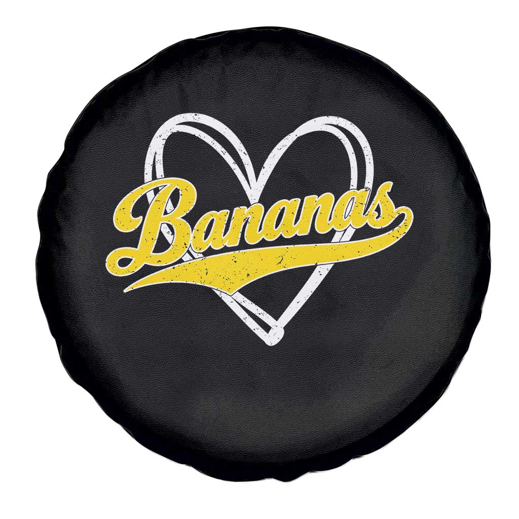 Bananas Vintage Heart Baseball Fan Game Day Spare Tire Cover TS11 Print Your Wear