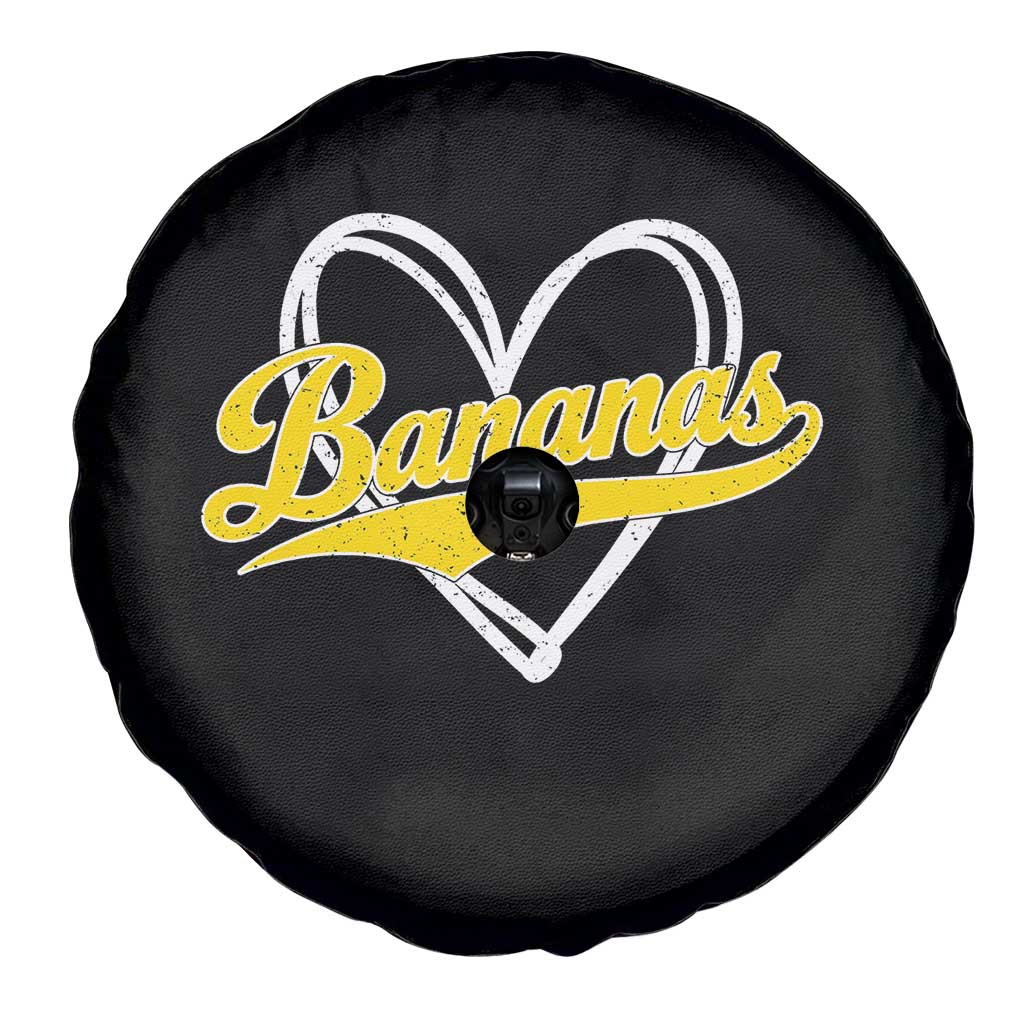 Bananas Vintage Heart Baseball Fan Game Day Spare Tire Cover TS11 Print Your Wear