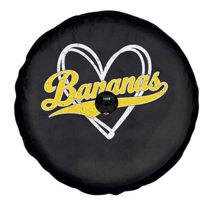 Bananas Vintage Heart Baseball Fan Game Day Spare Tire Cover TS11 Print Your Wear