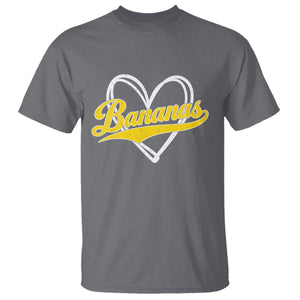 Bananas Vintage Heart Baseball Fan Game Day T Shirt TS11 Charcoal Print Your Wear