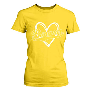 Bananas Vintage Heart Baseball Fan Game Day T Shirt For Women TS11 Daisy Print Your Wear