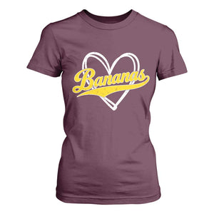 Bananas Vintage Heart Baseball Fan Game Day T Shirt For Women TS11 Maroon Print Your Wear