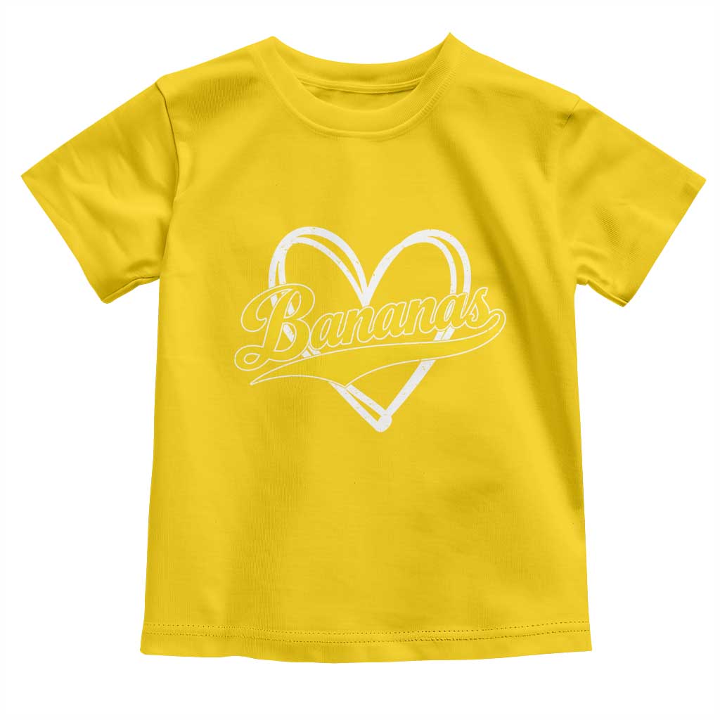 Bananas Vintage Heart Baseball Fan Game Day Toddler T Shirt TS11 Daisy Print Your Wear