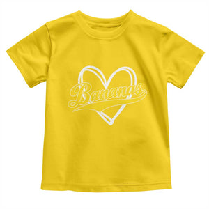 Bananas Vintage Heart Baseball Fan Game Day Toddler T Shirt TS11 Daisy Print Your Wear