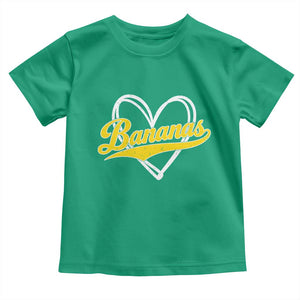 Bananas Vintage Heart Baseball Fan Game Day Toddler T Shirt TS11 Irish Green Print Your Wear