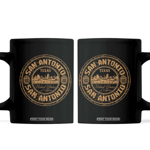 San Antonio Texas TX Vintage Souvenir Texan Pride Coffee Mug TS11 Black Print Your Wear