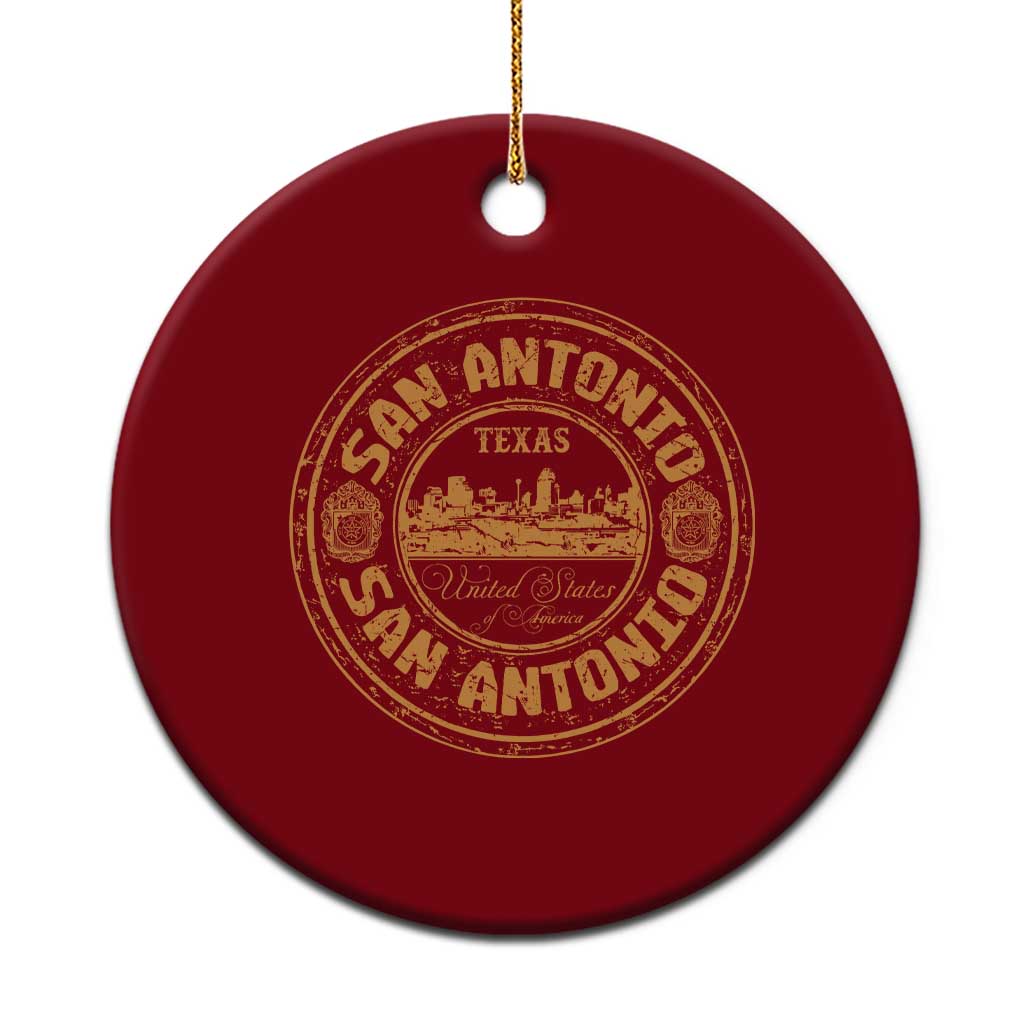 San Antonio Texas TX Vintage Souvenir Texan Pride Ceramic Ornament TS11 1pc Red Print Your Wear