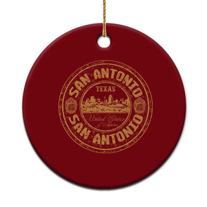 San Antonio Texas TX Vintage Souvenir Texan Pride Ceramic Ornament TS11 1pc Red Print Your Wear