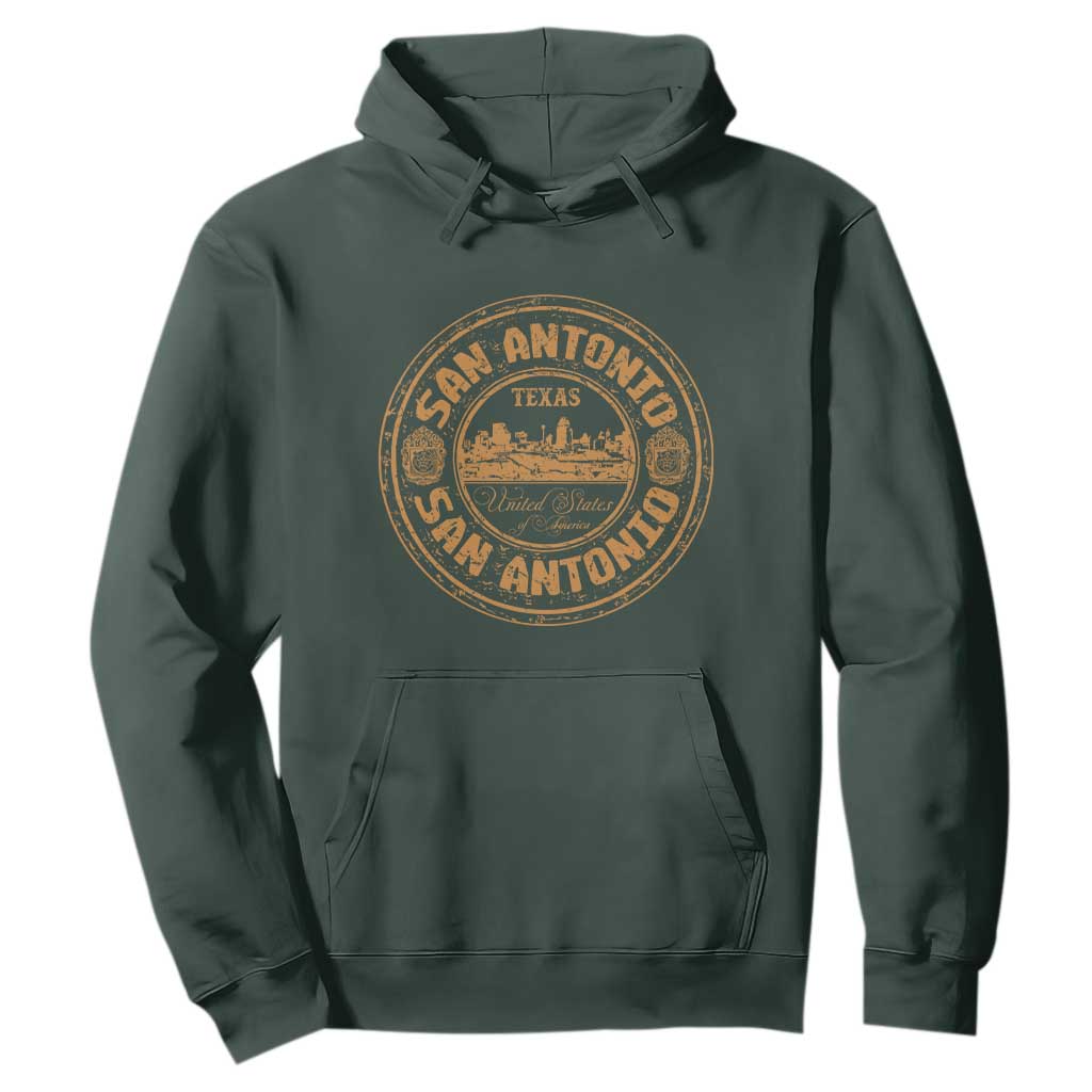 San Antonio Texas TX Vintage Souvenir Texan Pride Hoodie TS11 Dark Forest Green Print Your Wear