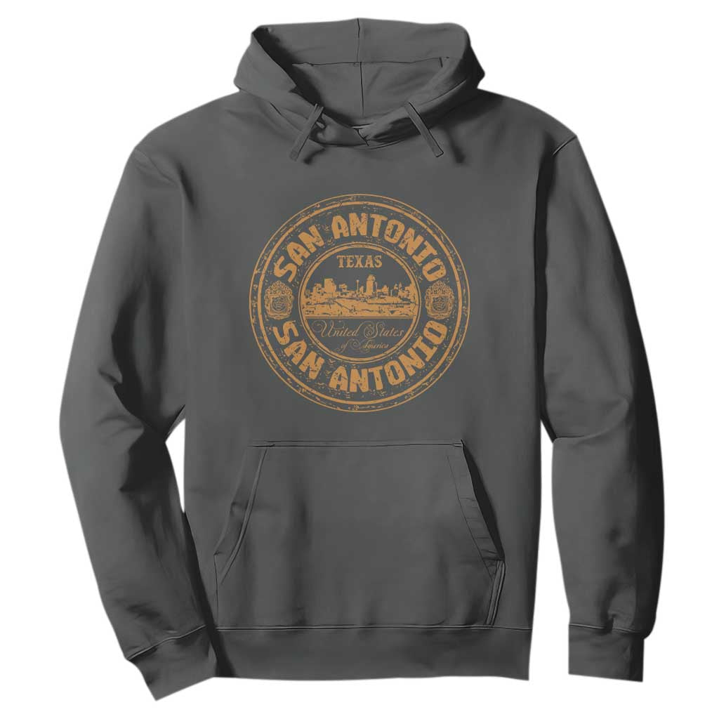 San Antonio Texas TX Vintage Souvenir Texan Pride Hoodie TS11 Dark Heather Print Your Wear