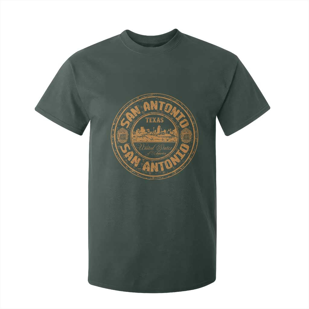 San Antonio Texas TX Vintage Souvenir Texan Pride T Shirt For Kid TS11 Dark Forest Green Print Your Wear