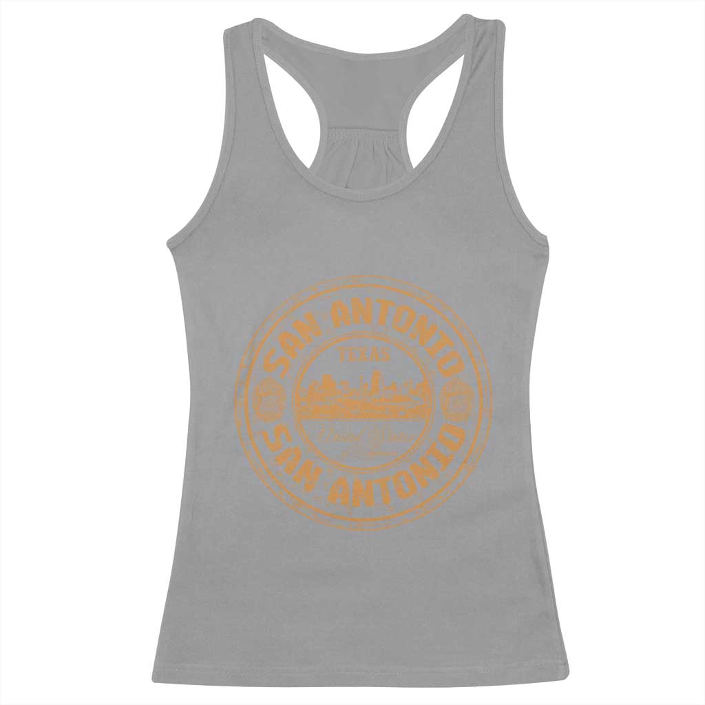 San Antonio Texas TX Vintage Souvenir Texan Pride Racerback Tank Top TS11 Sport Gray Print Your Wear